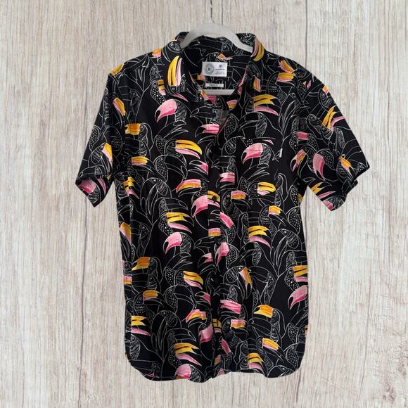 NEW Hurley Beach Beaks Stretch Woven button down shirt, medium - Picture 1 of 6